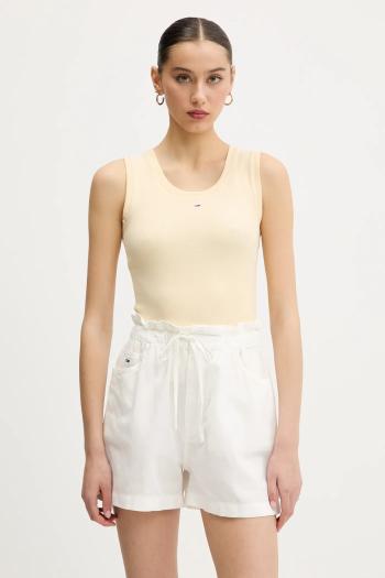 Top Tommy Jeans žltá farba, DW0DW20673