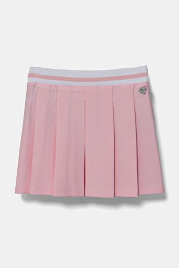 Dievčenská sukňa Guess ružová farba, mini, áčkový strih, K5RD11 KAUH0