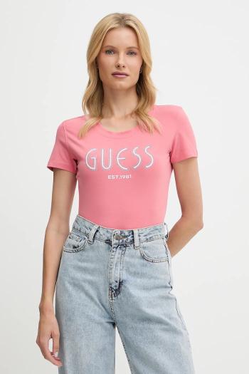 Tričko Guess dámske, oranžová farba, W5YI05 J1314