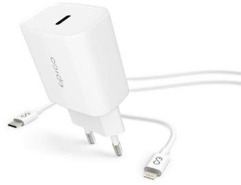 Töltő adapter Epico 20W töltőfej + 1,2m USB-C to Lightning MFi kábel