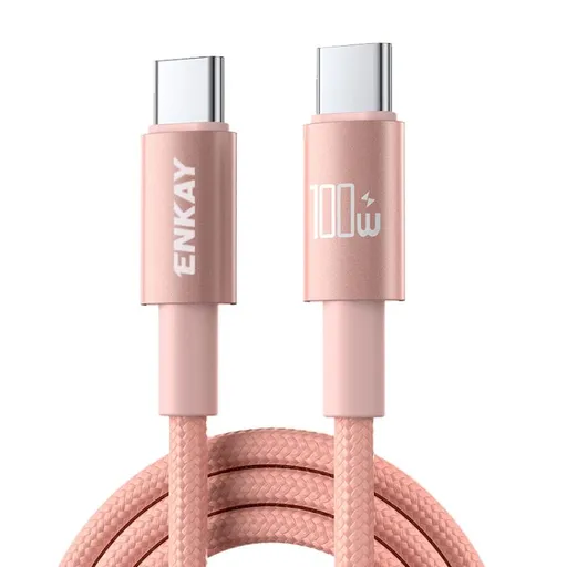 ENKAY PD100 Rýchlonabíjací USB-C kábel 100W 2m ružový