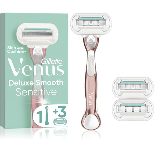 Gillette Venus Deluxe Smooth Sensitive holiaci strojček + náhradné hlavice RoseGold 3 ks