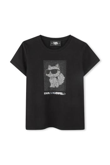Detské tričko Karl Lagerfeld čierna farba, Z30489