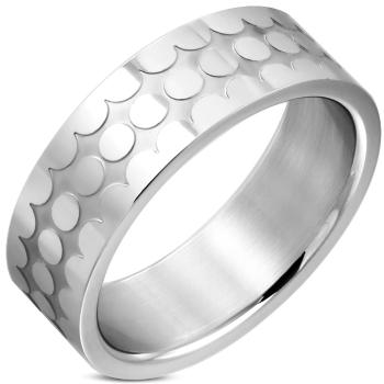 Obrúčka z chirurgickej ocele - lesklé krúžky, matný zárez, 8 mm - Veľkosť: 59 mm