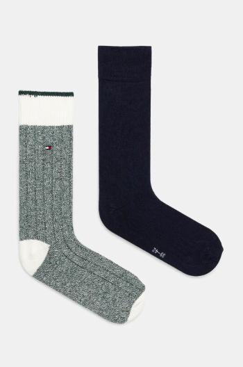 Ponožky Tommy Hilfiger 2-pak pánske, zelená farba, 701229842