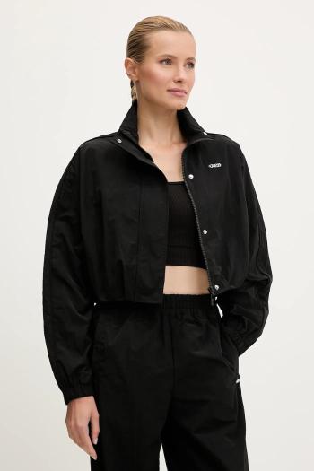 Bunda Guess NINA čierna farba, prechodná, oversize, V5YL00 WHCH2