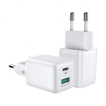 Joyroom Mini Fast Charger sieťová nabíjačka USB / USB-C 30W PD QC, biela (L-QP303)