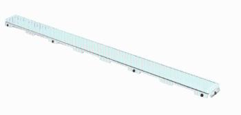 Rošt Tece Drainline 85 cm sklo zelená lesk plný 600990