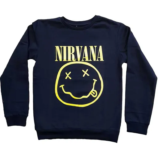 Nirvana mikina Yellow Smiley Modrá 11 – 12 rokov
