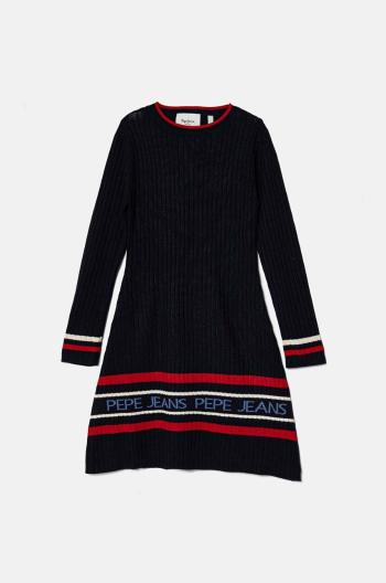 Dievčenské šaty Pepe Jeans WANDA tmavomodrá farba, mini, áčkový strih, PG951680