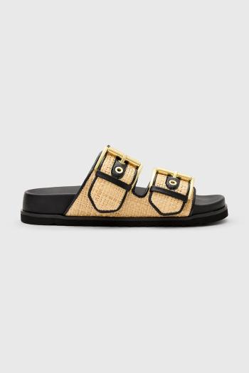Šľapky AllSaints Sian Raffia Sandal béžová farba, W091FC