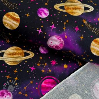 Teplákovina Planets and rockets design C digital print