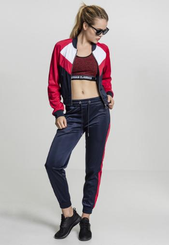 Urban Classics Ladies Short Raglan Track Jacket navy/fire red/white - XS