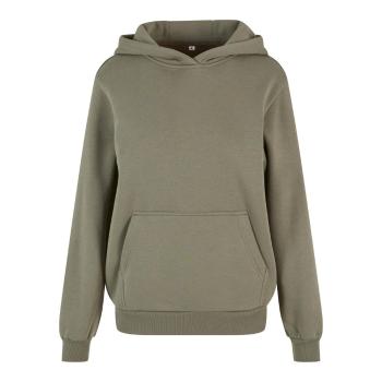 Build Your Brand Hebká dámska mikina cez hlavu Fluffy - Svetlá olivová | XL