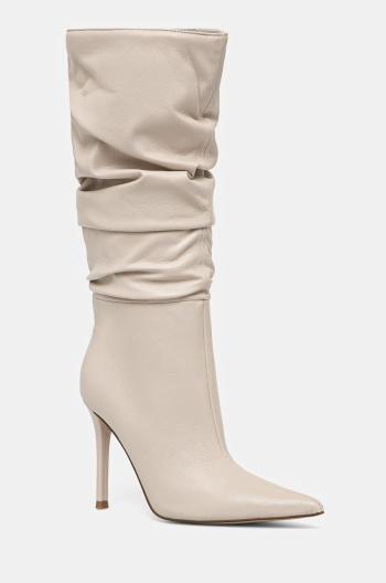 Vysoké čižmy Steve Madden Schmooze dámske, béžová farba, na vysokom podpätku, SM11003453