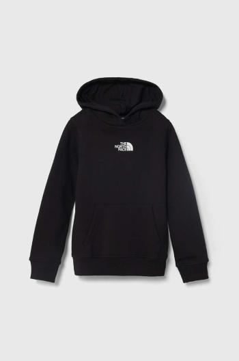 Detská bavlnená mikina The North Face PO ZUMU HOODIE čierna farba, s kapucňou, s potlačou