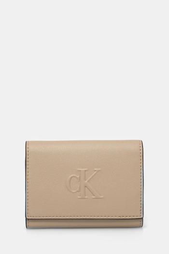 Peňaženka Calvin Klein Jeans dámska, béžová farba, LV04K1078G