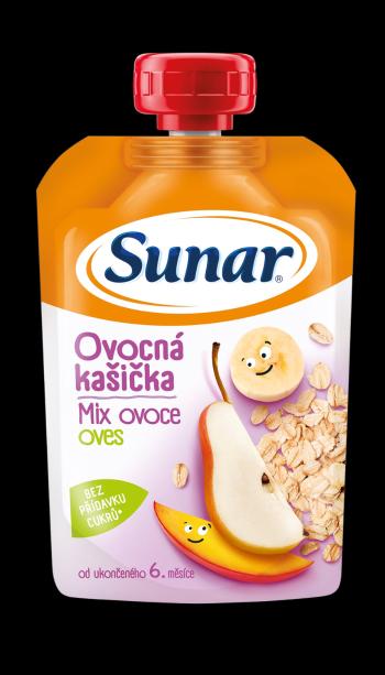 SUNAR kašička ovocná kapsička mix ovocie, ovsené vločky 6m+ 120 g