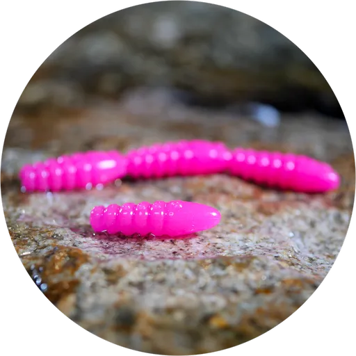 Redbass gumová nástraha trout grub 3x25mm - signal pink uv color