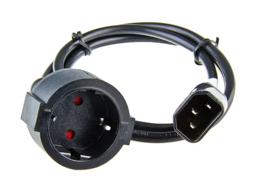 AVACOM sieťový kábel pre výstup UPS - redukcia PC konektor (IEC) na bežnú zásuvku (schuko) 1m