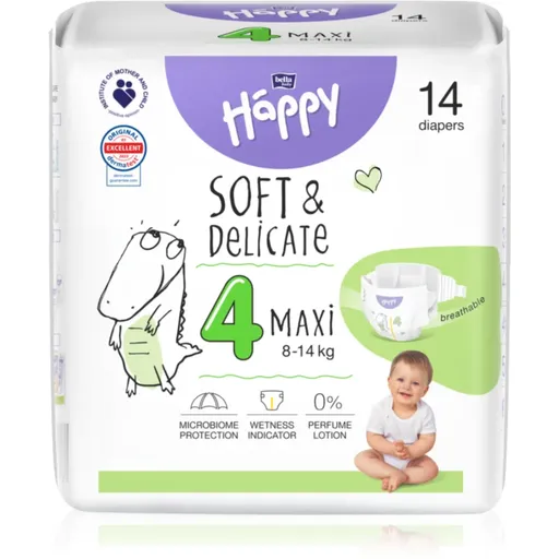 Bella Baby Happy Soft&Delicate Size 4 Maxi jednorazové plienky 8-14 kg 14 ks