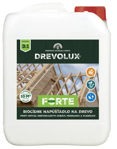 DREVOLUX FORTE PLUS - Ochranné napúšťadlo na drevo (koncentrát) bezfarebný 5 L