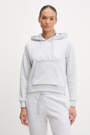Mikina adidas W CO RUFF HD šedá farba, s kapucňou, melanžová, JX1326
