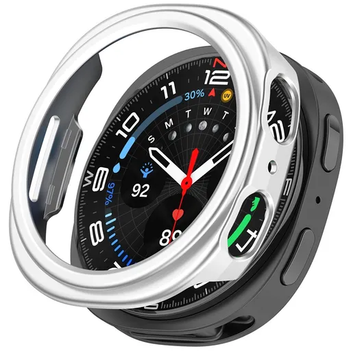 PC HALF COVER Plastový kryt Samsung Galaxy Watch8 44mm strieborný