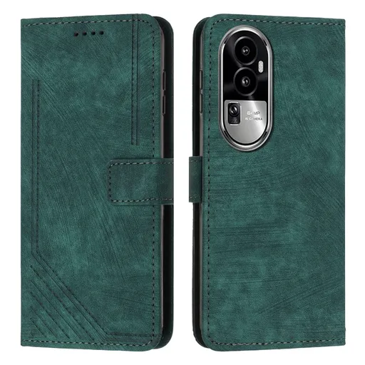 STRIPE Peňaženkové puzdro s remienkom Oppo Reno10 5G / Reno10 Pro 5G zelený
