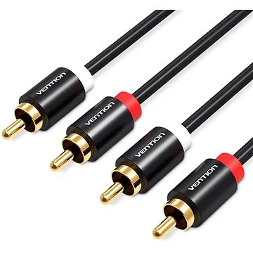 Vention 2× RCA Male to Male Audio Cable 3 m Black Metal Type (VAB-R06-B300)
