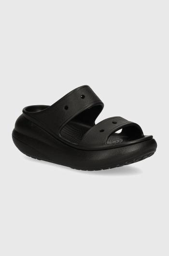 Šľapky Crocs Classic Crush Sandal dámske, čierna farba, na platforme, 207670