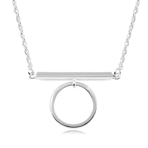 Náhrdelník zo striebra 925, ligotavá retiazka, palička a obruč