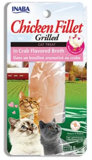 Inaba Churu Grilled cat maškrta pre mačky Kura v krabom vývare 25g