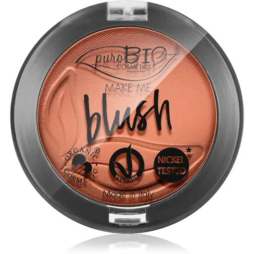 puroBIO Cosmetics Long-lasting Blush dlhotrvajúca lícenka odtieň 02 Matte Coral Pink 5,2 g