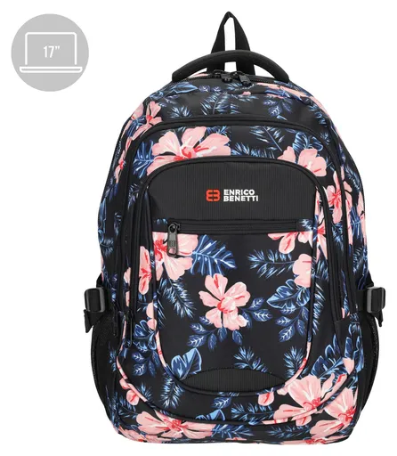 Batoh na notebook Enrico Benetti Santa Cruz 62038 Black Flower