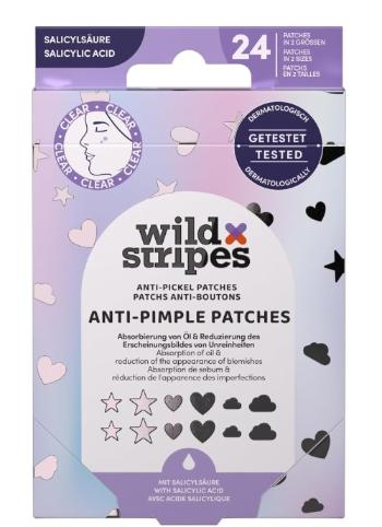 Wild Stripes Hydrokoloidné náplasti na akné s kyselinou salicylovou Holo Clear (Anti-Pimple Patches) 24 ks