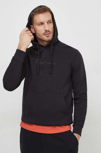 Mikina Pepe Jeans JOE HOODIE pánska, čierna farba, s kapucňou, melanžová, PM582573