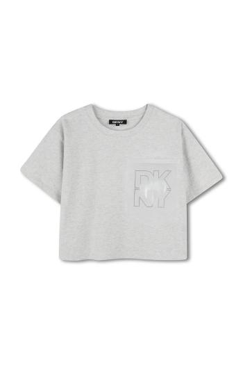 Detské bavlnené tričko Dkny šedá farba, D62312