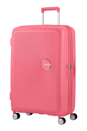 Veľký škrupinový kufor na kolieskach American Tourister Soundbox Exp L Sun Kissed Coral