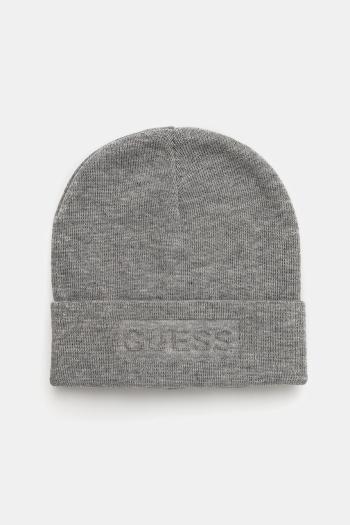 Detská čiapka Guess šedá farba biela, z hrubej pleteniny, L2BZ00 Z32V0
