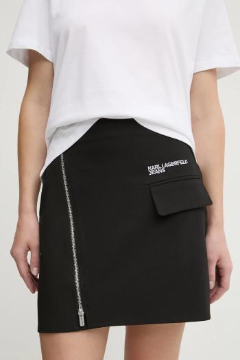 Sukňa Karl Lagerfeld Jeans čierna farba, mini, puzdrová, A1W12012