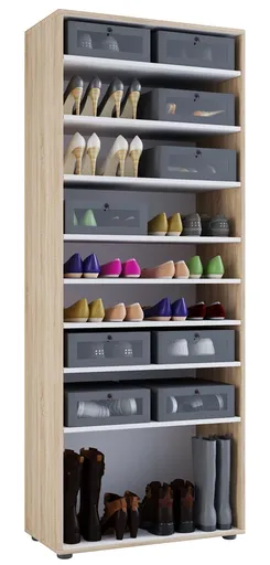 VCM Botník Vandol I bez dveří a 9 polic, dub sonoma