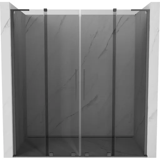 MEXEN/S - Velar L Duo posuvné sprchové dvere 200, grafit, grafit metal 871-200-003-42-95