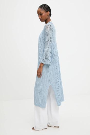 Sako Answear.LAB modrá farba, oversize, jednofarebné