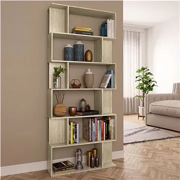 Knižnica/zástena do izby, dub sonoma, 80 x 24 x 192 cm, drevotrieska (800093)