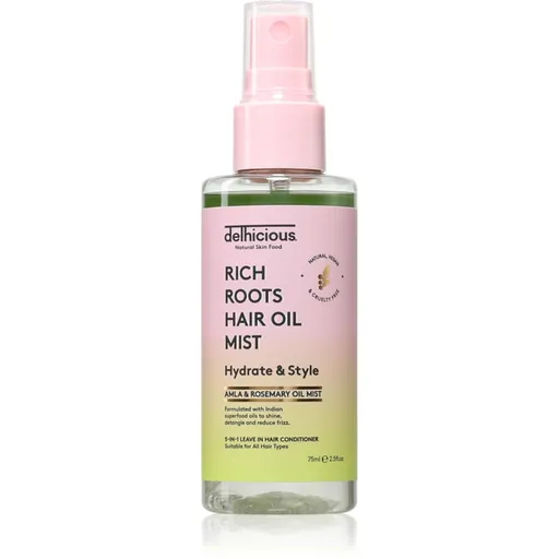 delhicious RICH ROOTS 5-in-1 Hair Oil Mist bezoplachový kondicionér v spreji 75 ml