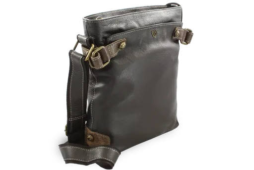 Čierna kožená zipsová kabelka 212-5713-60