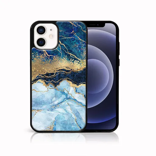 MY ART Ochranný obal pre Apple iPhone 12 mini BLUE MARBLE (141)