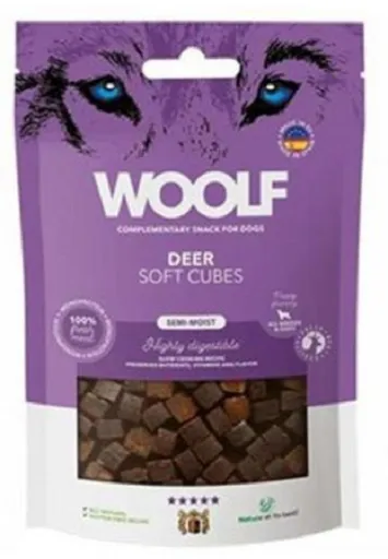 Woolf Dog Soft Cubes jeleň, maškrta pre psy 100g