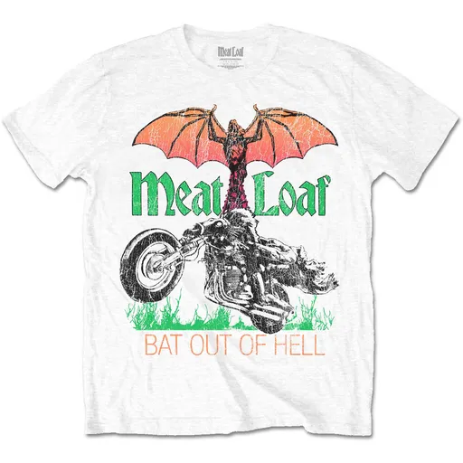 Meat Loaf tričko Bat Out Of Hell Biela S